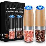 Rechargeable Electric Pepper and Salt Mill Set - GrindMaster Duo with Adjustable Coarseness & LED Light