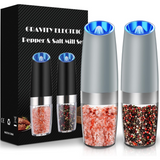 Rechargeable Electric Pepper and Salt Mill Set - GrindMaster Duo with Adjustable Coarseness & LED Light