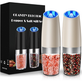 Rechargeable Electric Pepper and Salt Mill Set - GrindMaster Duo with Adjustable Coarseness & LED Light