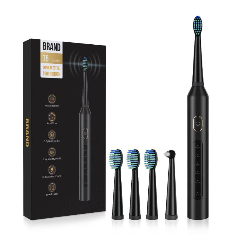 Rechargeable Sonic Electric Toothbrush with 5 Cleaning Modes & Smart Timer - Superior Plaque Removal & Whiter Teeth