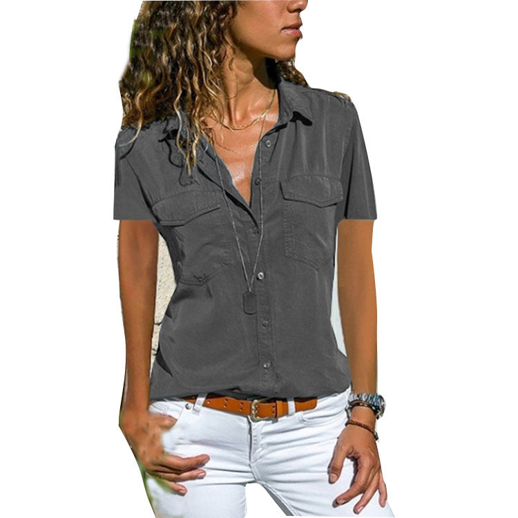 Men's Relaxed Fit Button-Up Shirt with Chest Pockets - Casual & Comfortable Style