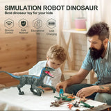 Remote Control Velociraptor Dinosaur Toy - Realistic Movements, Sound Effects, and LED Lights for Kids
