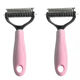 Double-Sided Pet Deshedding Brush – Undercoat Removal, Rounded Pins & 17×10cm