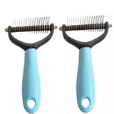 Double-Sided Pet Deshedding Brush – Undercoat Removal, Rounded Pins & 17×10cm