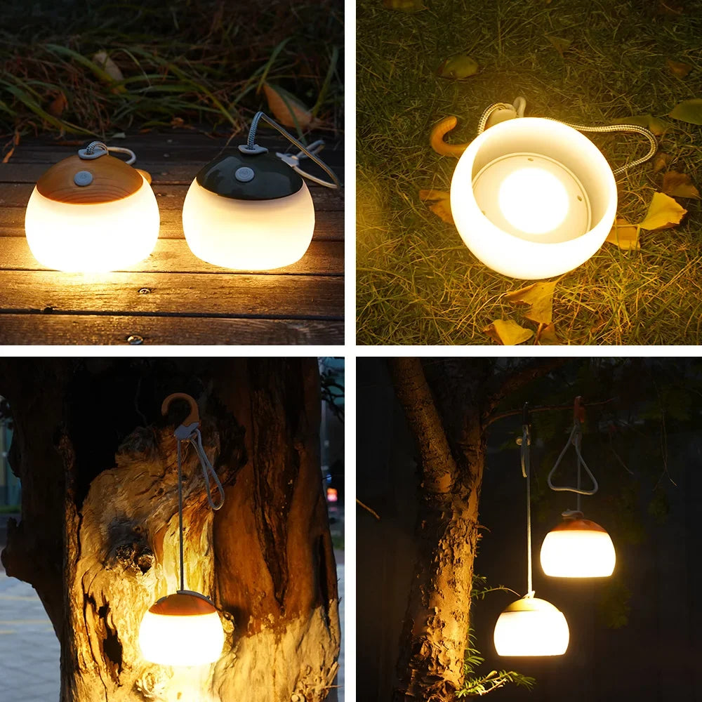 CampGlow Retro USB Rechargeable Camping Lantern - Vintage Style Outdoor Light for Camping, Hiking, and Emergency Use