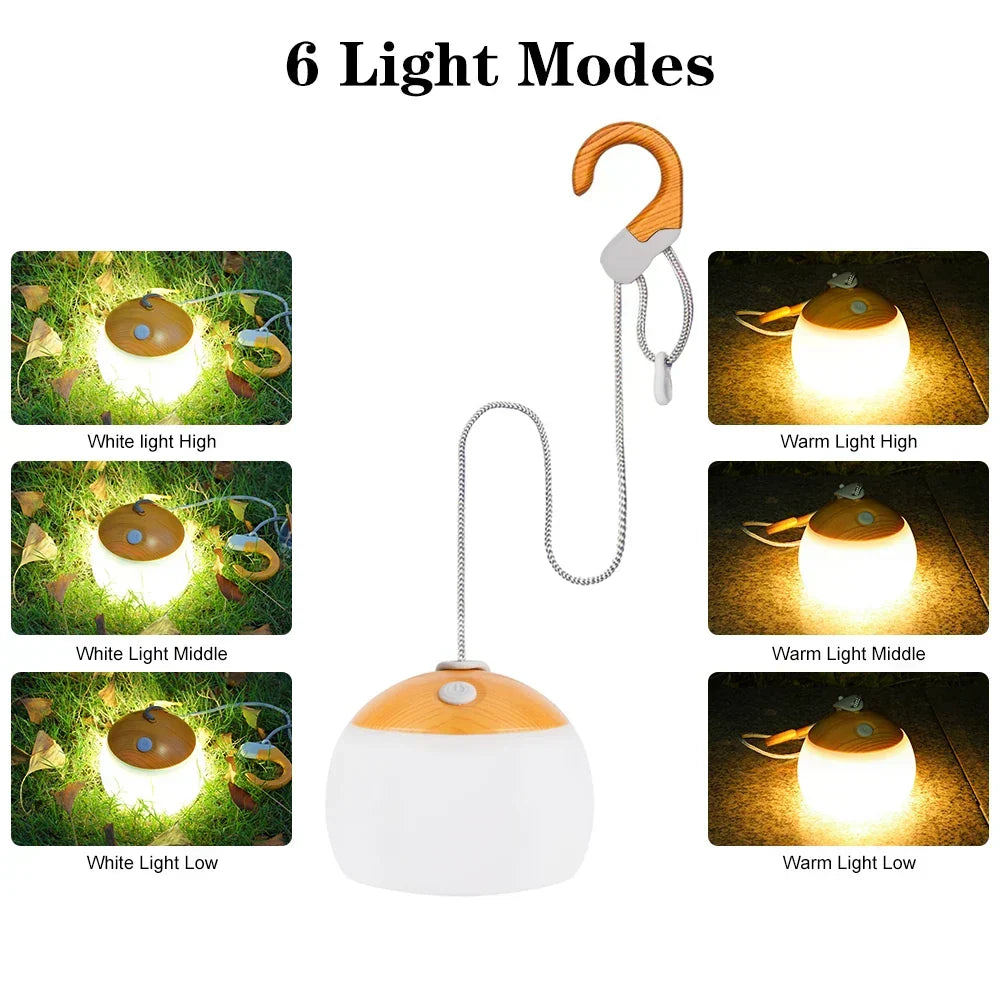 CampGlow Retro USB Rechargeable Camping Lantern - Vintage Style Outdoor Light for Camping, Hiking, and Emergency Use