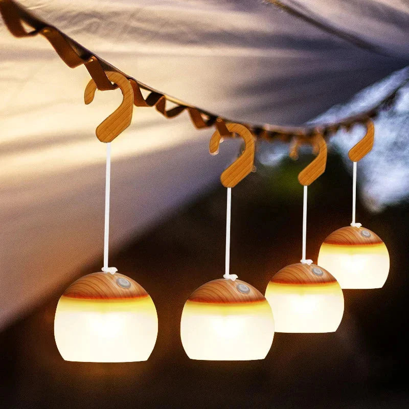 CampGlow Retro USB Rechargeable Camping Lantern - Vintage Style Outdoor Light for Camping, Hiking, and Emergency Use