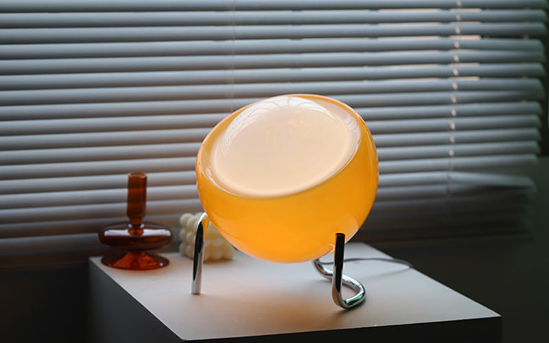 Nordic Retro Glass Table Lamp - Atmospheric Night Lighting for Home Decor