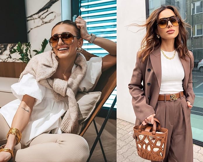 Aviator Sunglasses – Retro, Oversized & Unisex Design