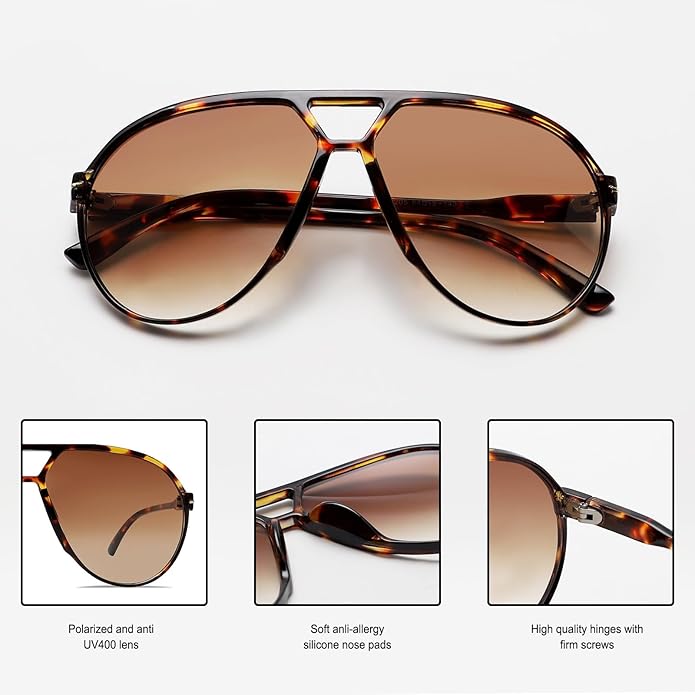Aviator Sunglasses – Retro, Oversized & Unisex Design