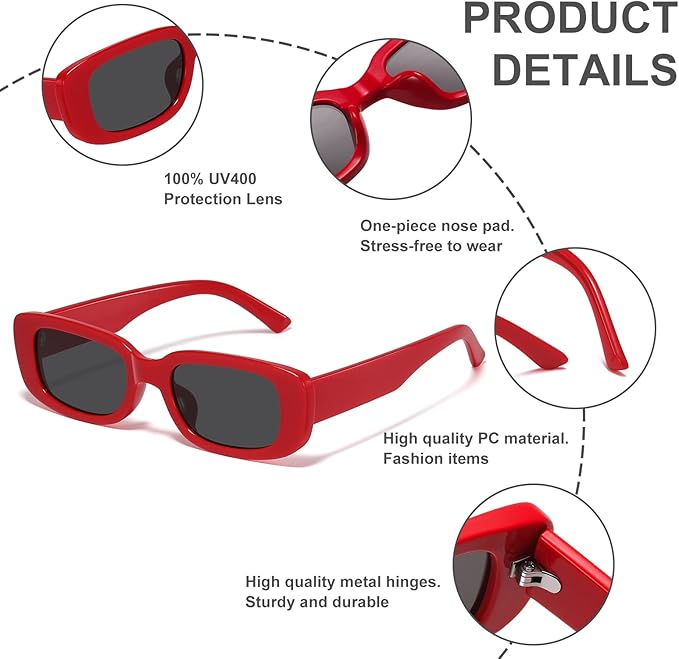 Aria Retro Rectangular Y2K Sunglasses - Vintage-Inspired Fashion Eyewear for Trendy Looks