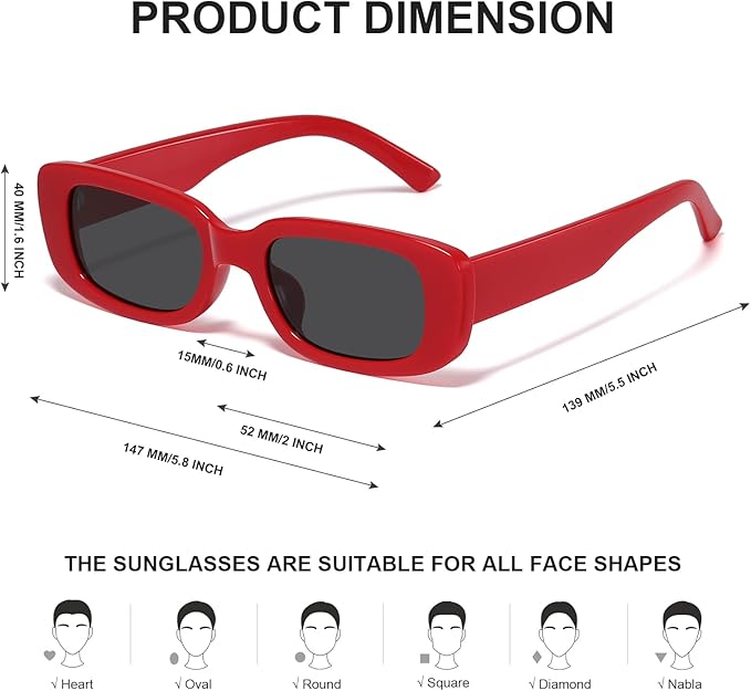 Aria Retro Rectangular Y2K Sunglasses - Vintage-Inspired Fashion Eyewear for Trendy Looks