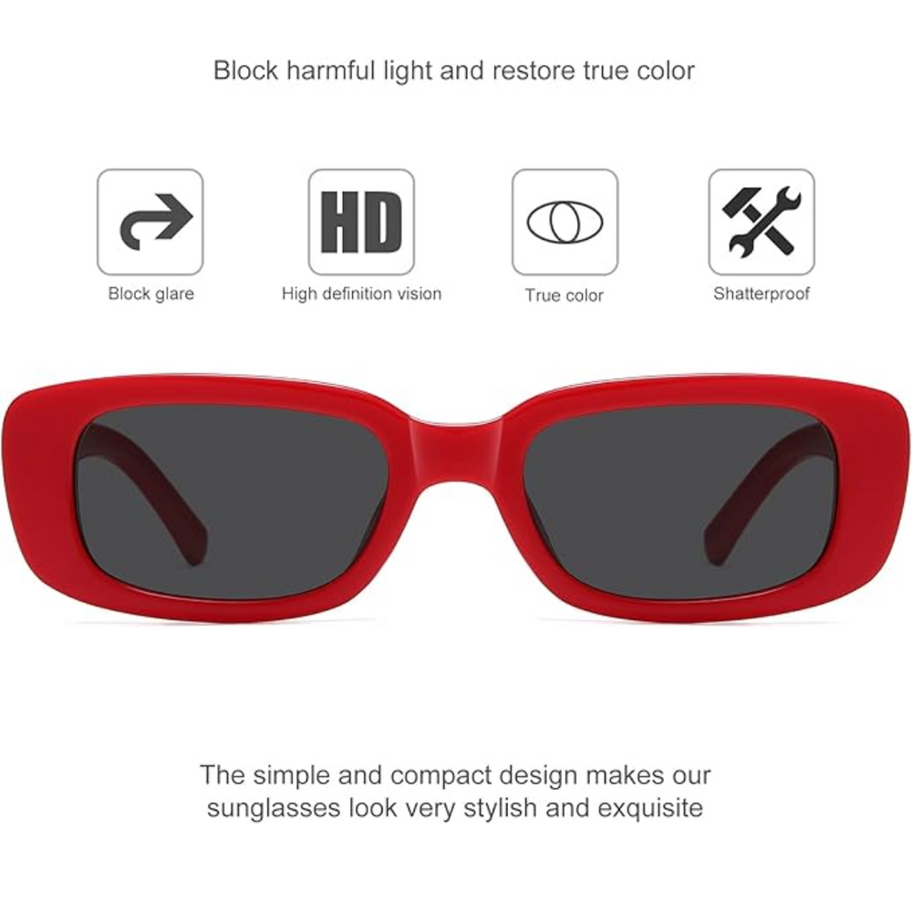 Aria Retro Rectangular Y2K Sunglasses - Vintage-Inspired Fashion Eyewear for Trendy Looks