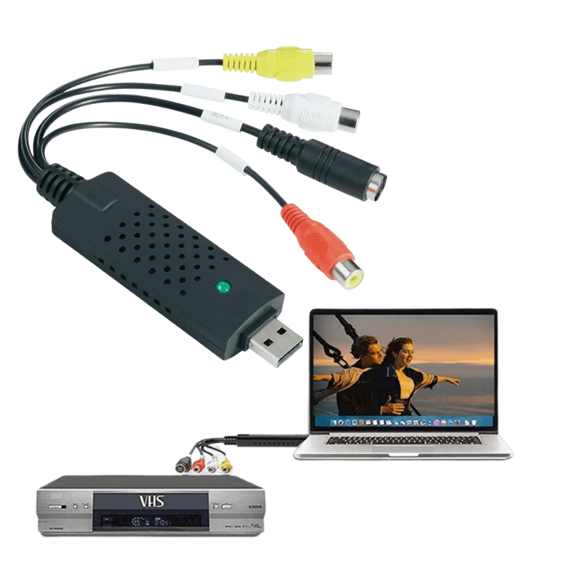 VHS to Digital Converter with Playback & Capture - Easy Transfer & High-Quality Video Conversion