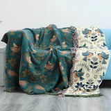Reversible Scandinavian Bird Blanket - Cozy NordicNest Design for Stylish Home Decor