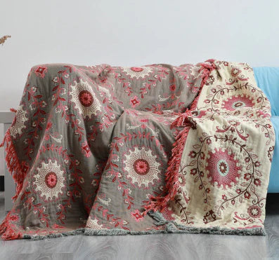 Reversible Scandinavian Bird Blanket - Cozy NordicNest Design for Stylish Home Decor