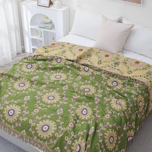 Reversible Scandinavian Bird Blanket - Cozy NordicNest Design for Stylish Home Decor