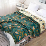 Reversible Scandinavian Bird Blanket - Cozy NordicNest Design for Stylish Home Decor