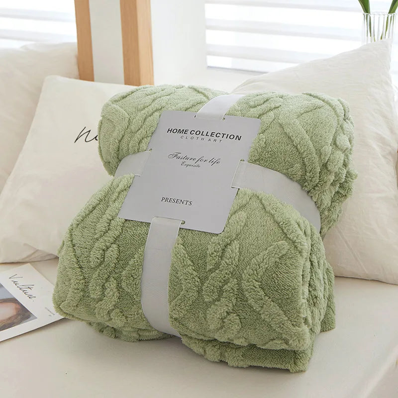 CozyLuxe Reversible Thick Lambswool Blanket - Ultra Soft & Warm, Perfect for Home Decor