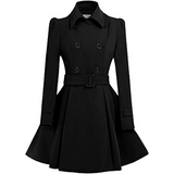 Patty Reversible Wool Peacoat with Belt - Stylish & Versatile Outerwear for Women