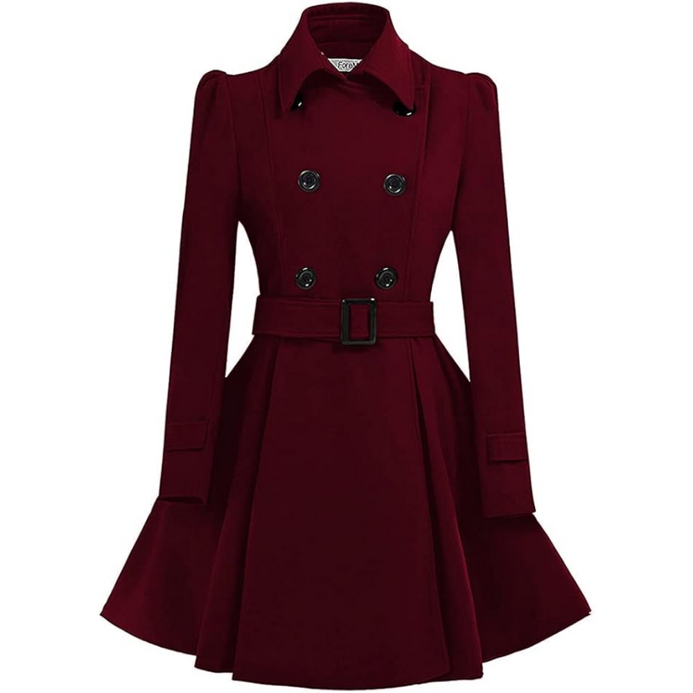 Patty Reversible Wool Peacoat with Belt - Stylish & Versatile Outerwear for Women