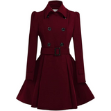 Patty Reversible Wool Peacoat with Belt - Stylish & Versatile Outerwear for Women