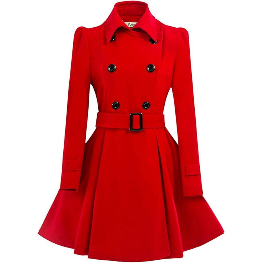 Patty Reversible Wool Peacoat with Belt - Stylish & Versatile Outerwear for Women