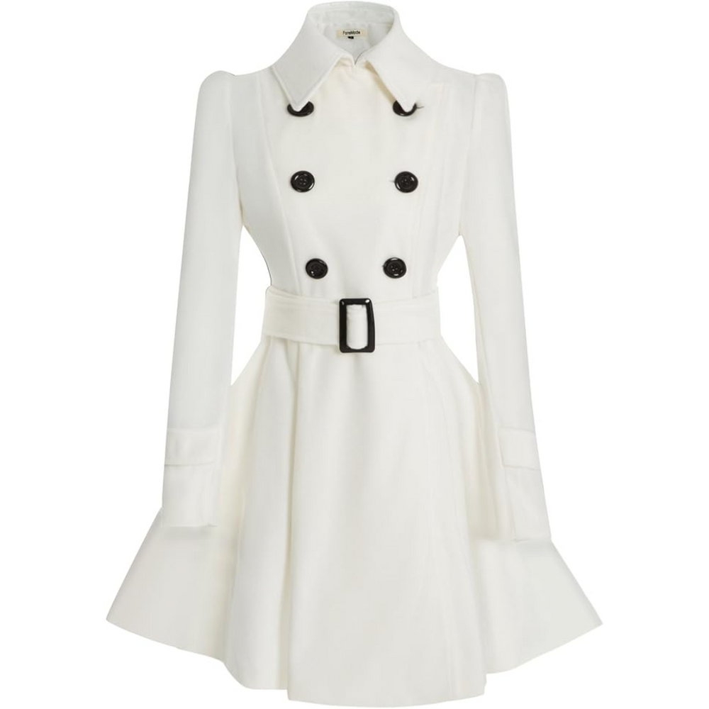 Patty Reversible Wool Peacoat with Belt - Stylish & Versatile Outerwear for Women