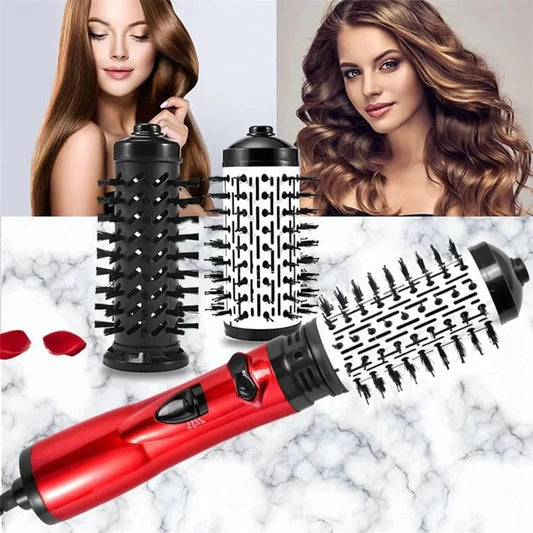 Automatic Rotating Hair Styling Brush with Ionic Technology - 2-in-1 Hot Air Brush for Effortless Blowouts and
