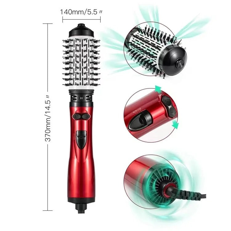 Enhanced Product Title: **Automatic Rotating Hair Styling Brush with Ionic Technology - 2-in-1 Hot Air Brush for Effortless Blowouts and Curls**