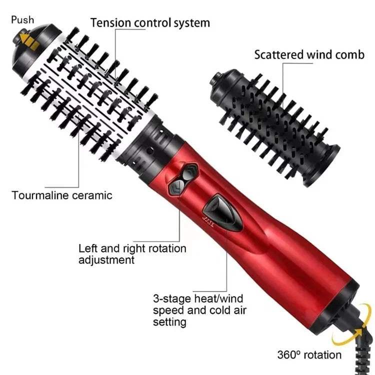 Enhanced Product Title: **Automatic Rotating Hair Styling Brush with Ionic Technology - 2-in-1 Hot Air Brush for Effortless Blowouts and Curls**