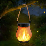Solar Flame Lantern – LED Flame Effect, Dusk Sensor & Solar + USB Charging