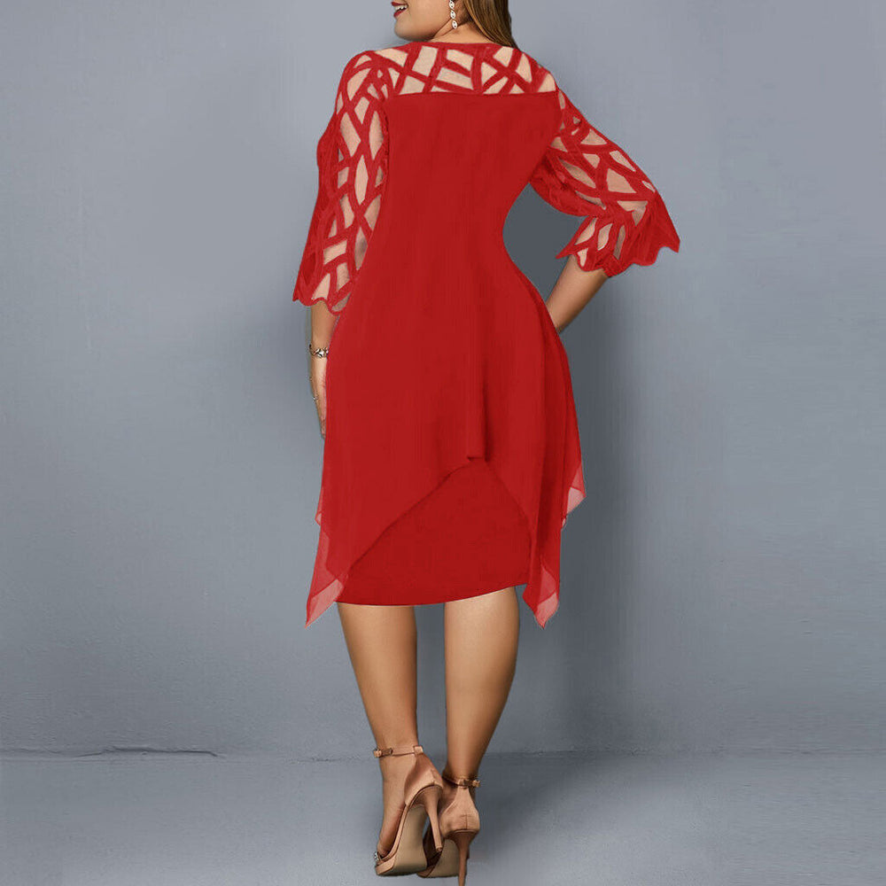 Chic Plus-Size Midi Dress for Fall | Elegant Autumn Fashion