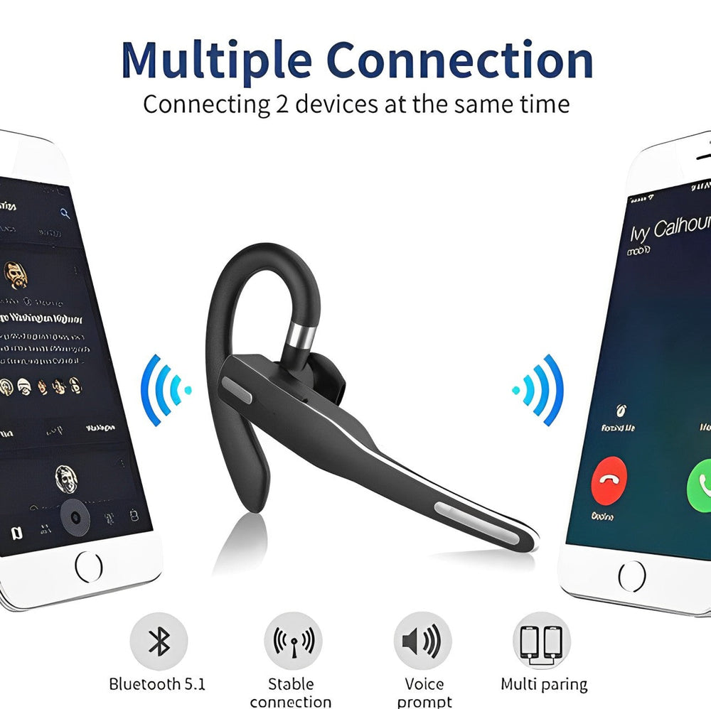 Trucker Bluetooth Headset – Dual Mic, Noise Cancelling & Hands-Free Calling
