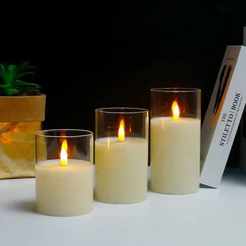 Realistic LED Candle Set - Flameless, Battery Operated, Perfect for Home Decor & Events