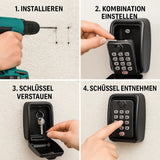 Combination Key Safe – Weatherproof Zinc Alloy, Wall-Mounted, 15×11×9cm