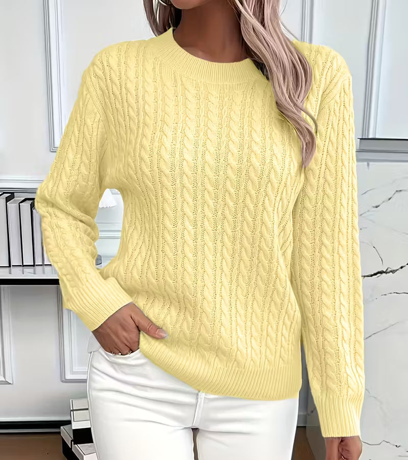 Women's cable-knit sweater, view 2