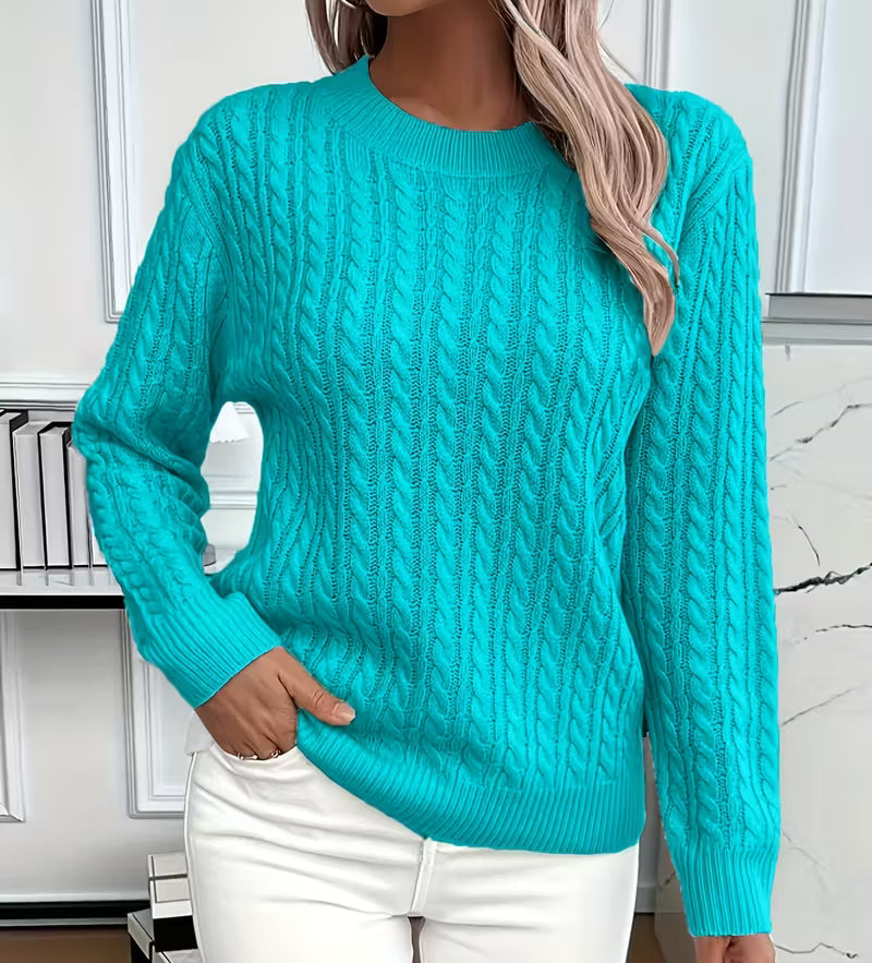 Women's cable-knit sweater, view 4