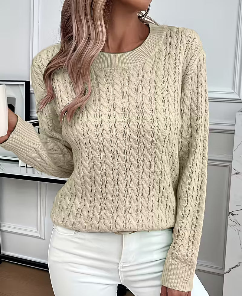 Women's cable-knit sweater, view 5