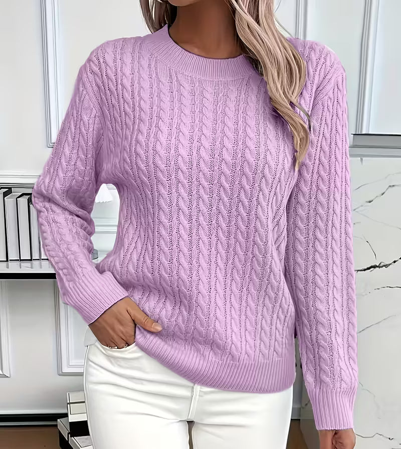Women's cable-knit sweater, view 6