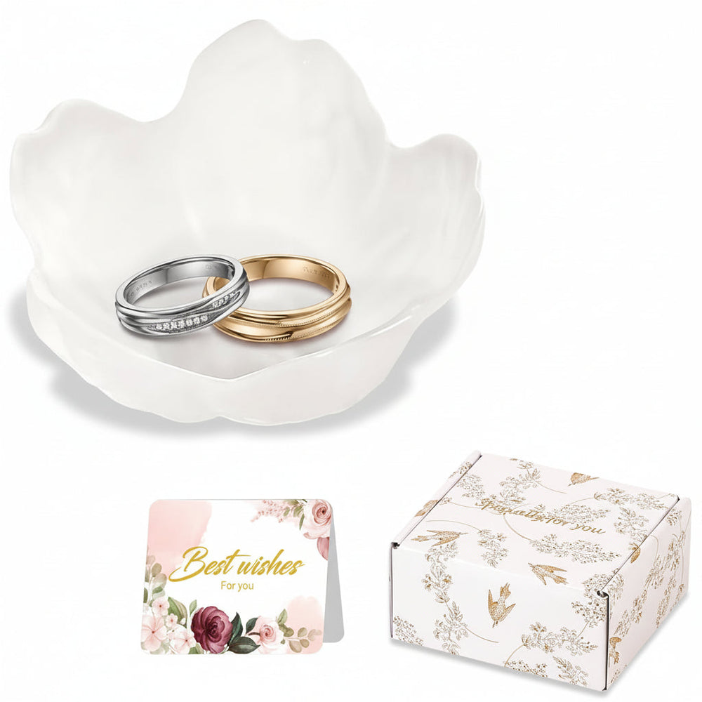 Mothers Day Flower Jewelry Dish Ceramic Ring Holder Tray Gift