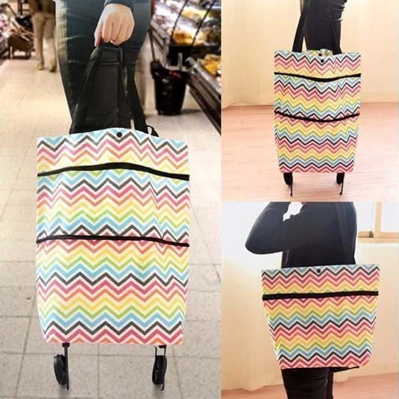 Rolling Shopping Bag – Waterproof Oxford, Expandable & 5kg Capacity
