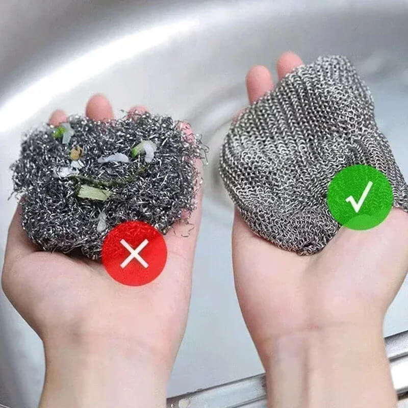 Enhanced Product Title: **ScrubMaster Steel Wire Dish Cloth - Reusable, Multifunctional Cleaning Tool for Effortless Scrubbing & Stain Removal**