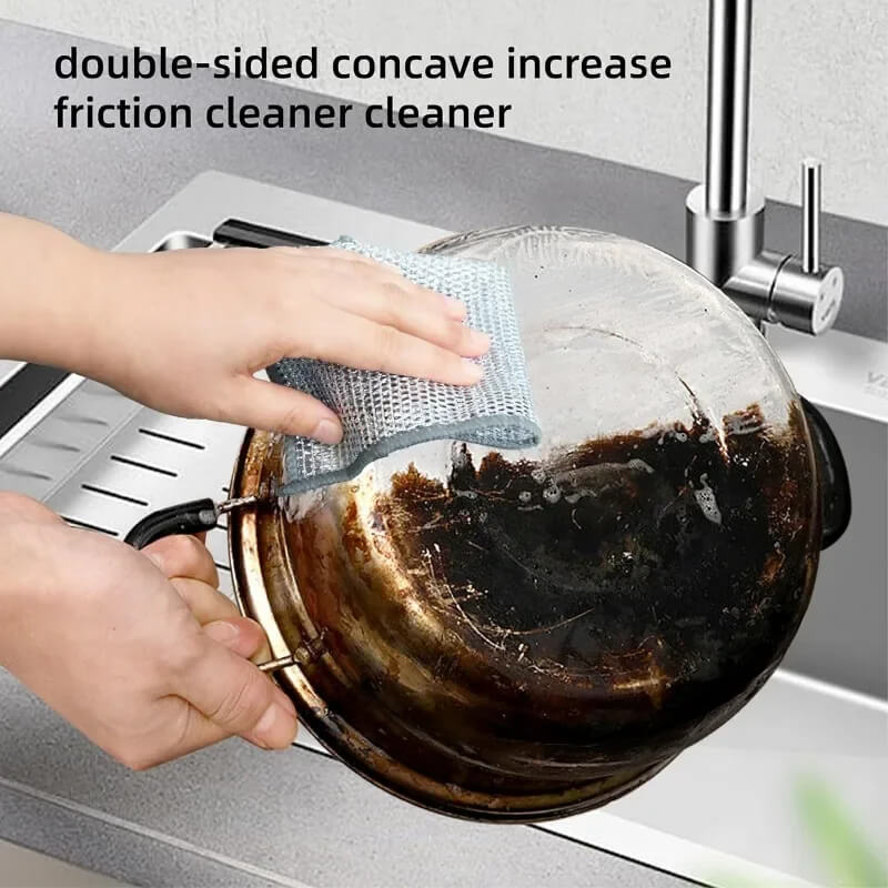 Enhanced Product Title: **ScrubMaster Steel Wire Dish Cloth - Reusable, Multifunctional Cleaning Tool for Effortless Scrubbing & Stain Removal**