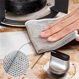 Enhanced Product Title: **ScrubMaster Steel Wire Dish Cloth - Reusable, Multifunctional Cleaning Tool for Effortless Scrubbing & Stain Removal**