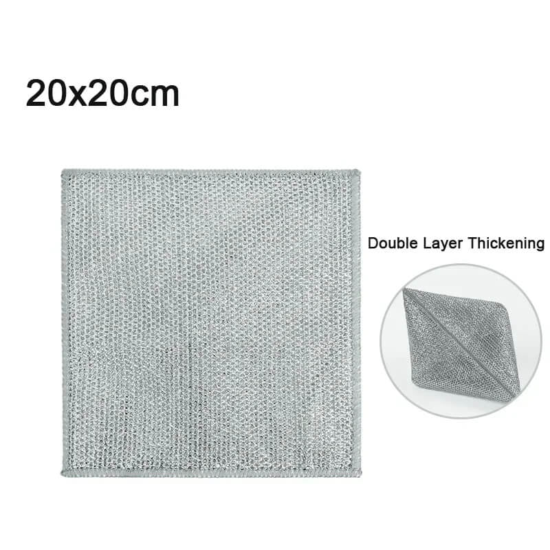 Enhanced Product Title: **ScrubMaster Steel Wire Dish Cloth - Reusable, Multifunctional Cleaning Tool for Effortless Scrubbing & Stain Removal**
