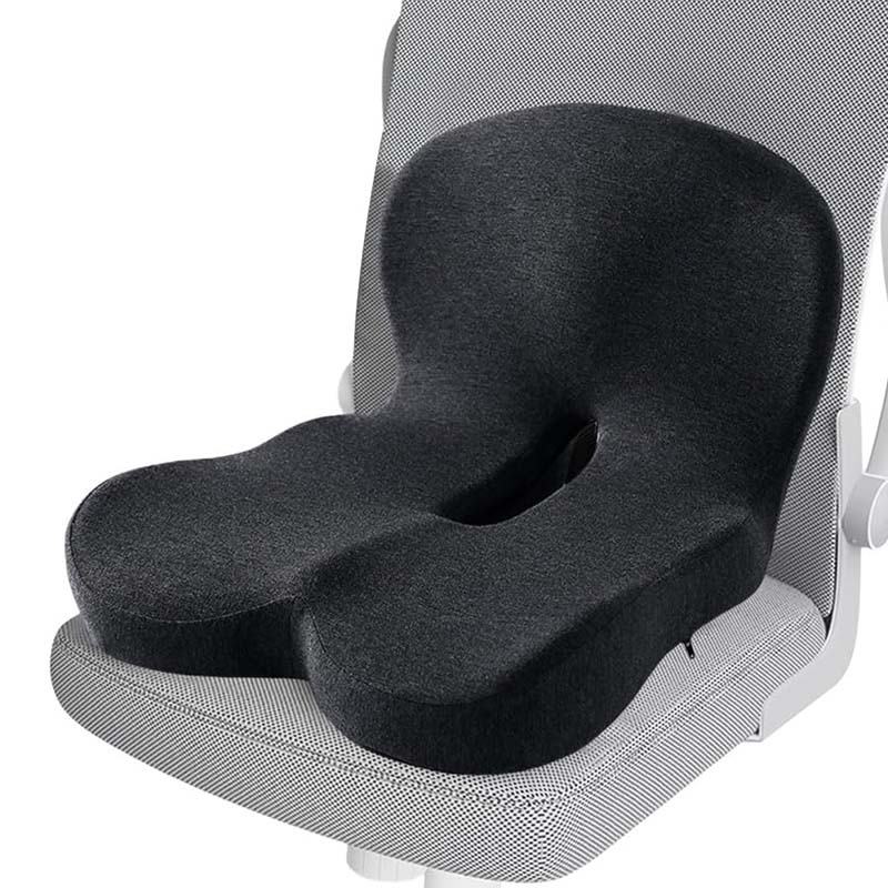 Memory Foam Seat Cushion with Lumbar Support for Office & Car – Ergonomic Comfort for Back Pain Relief