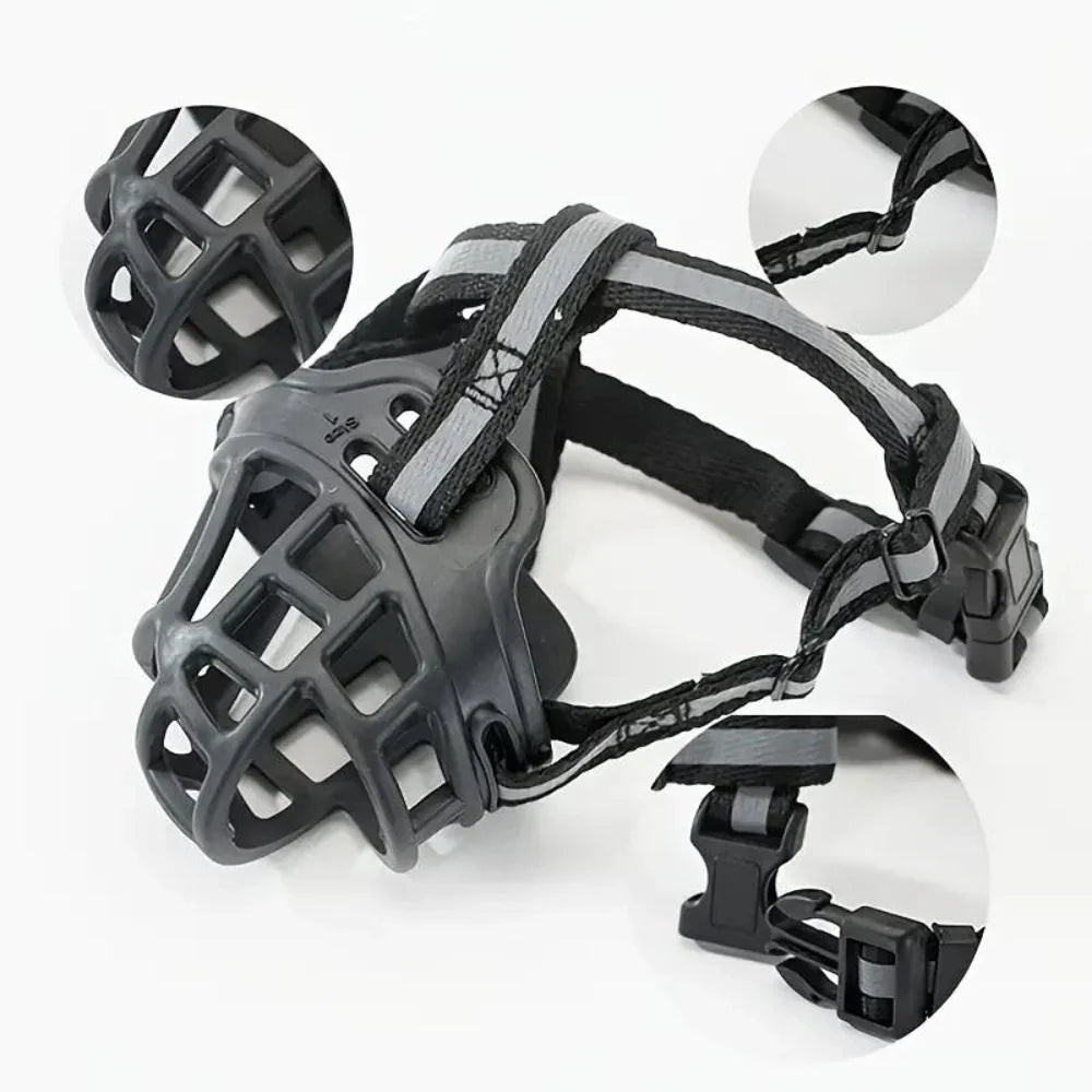 SecureFit Adjustable Dog Muzzle - Comfortable & Safe Design for Training, Vet Visits, and Grooming