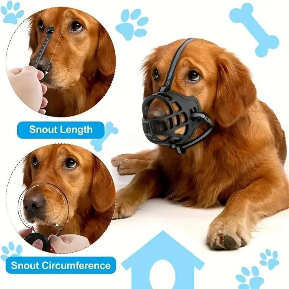 SecureFit Adjustable Dog Muzzle - Comfortable & Safe Design for Training, Vet Visits, and Grooming