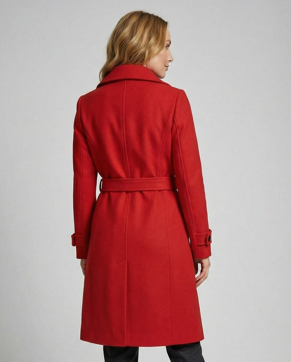 Women's belted trench coat, view 4